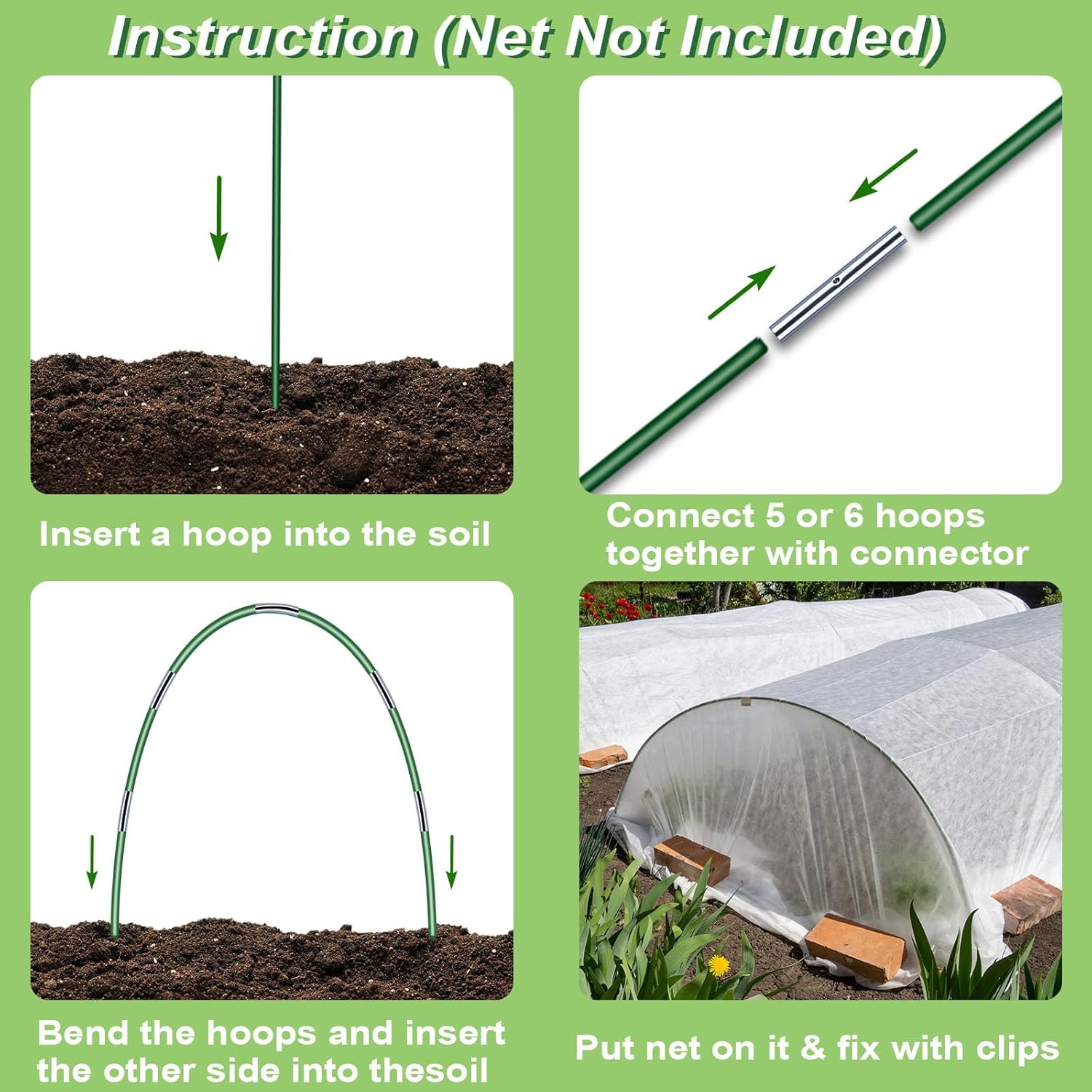 Garden Hoops Grow Tunnel 8FT Greenhouse Hoops for Raised Beds a7