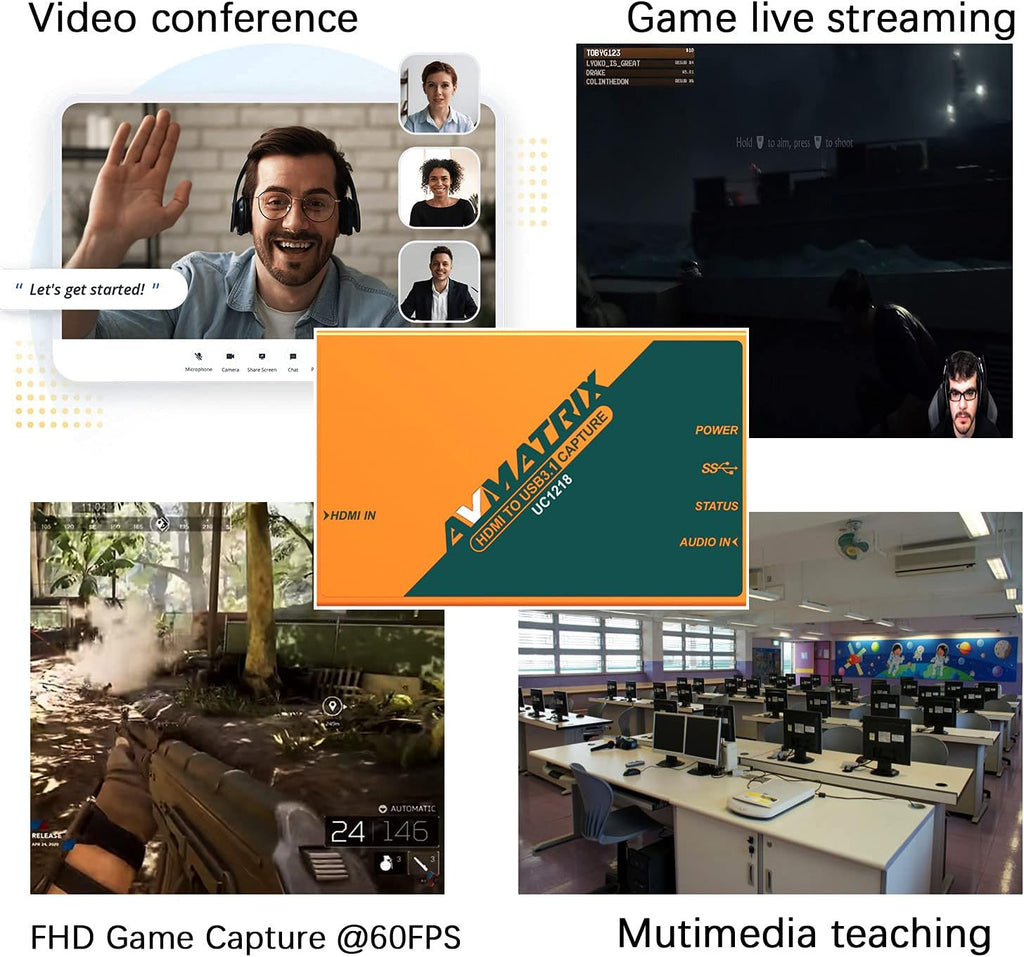 Video Capture Card HDMI to USB 3.0 4K 60fps Live Streaming a7