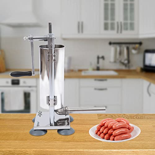 Vertical Stainless Steel Manual Sausage Stuffer, 6Lbs Suction Cup Type Y688