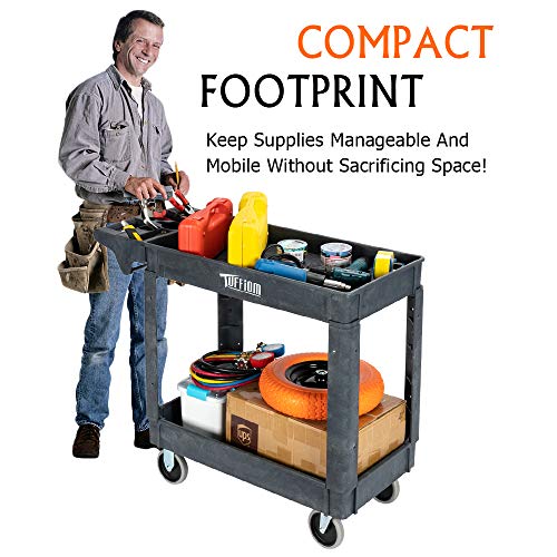 Plastic Utility Cart with Wheels Heavy Duty 3-Tier Storage a7