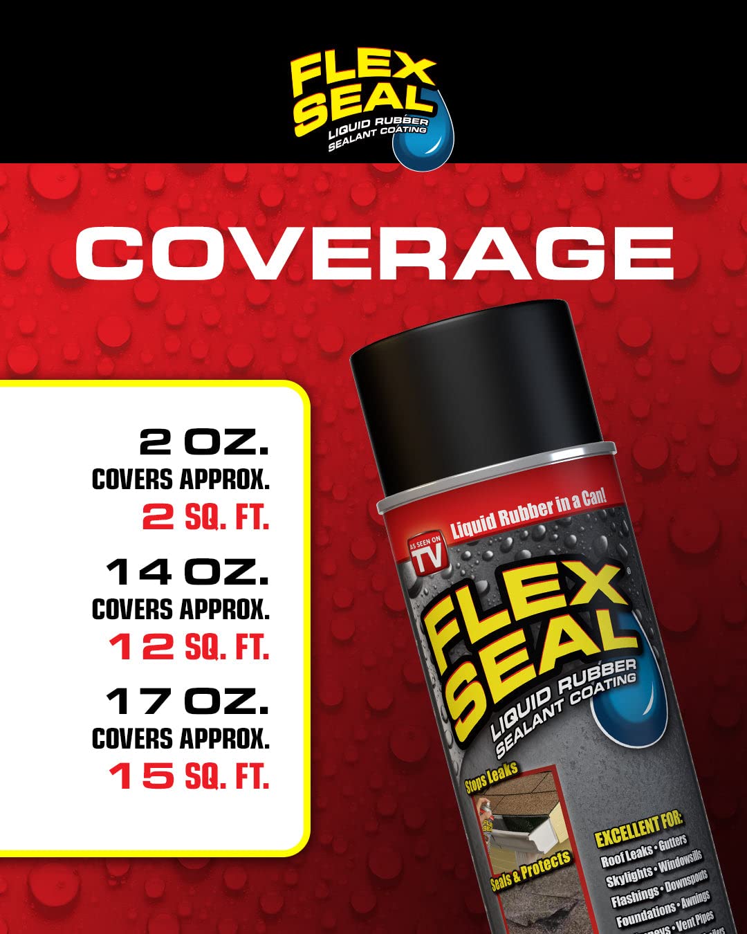 Flex Seal Spray Rubber Sealant Coating, 14-oz, Black (6 Pack) S7890