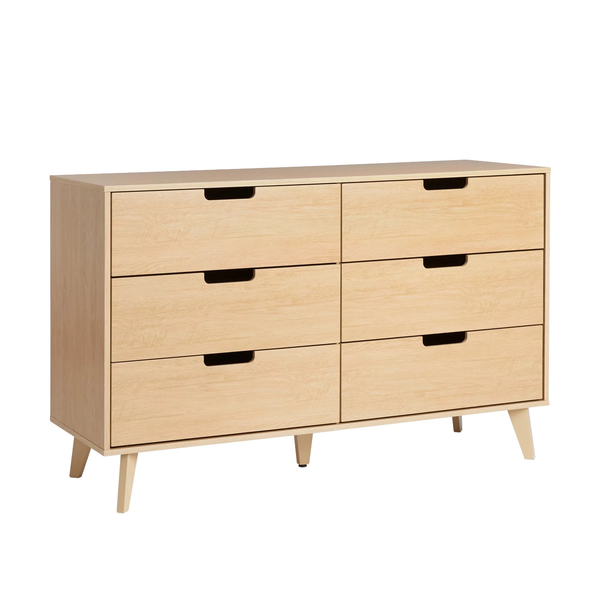 Walker Edison Modern 6-Drawer Dresser with Cut-Out Handles V97089