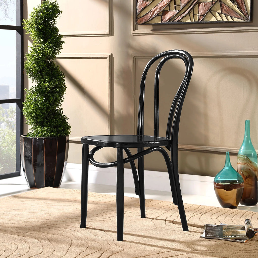 Modern Urban Dining Side Chair, Black Wood T356460
