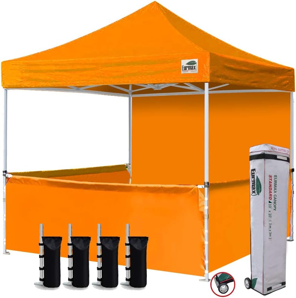 10x10 Pop-up Canopy Tent with Sidewalls and Roller Bag q7k