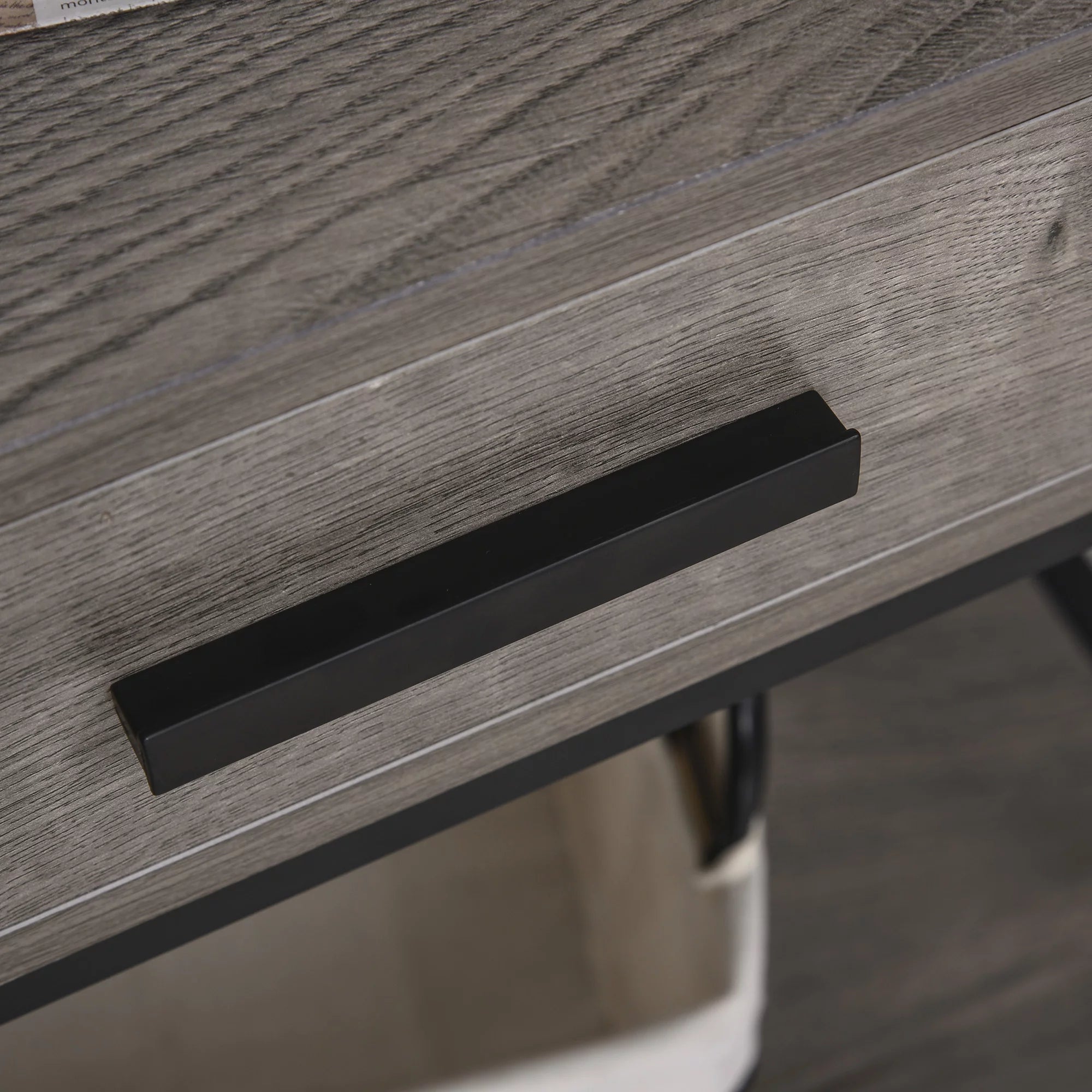 HOMCOM Industrial End Table with Drawer and Bottom Shelf, Grey L693617