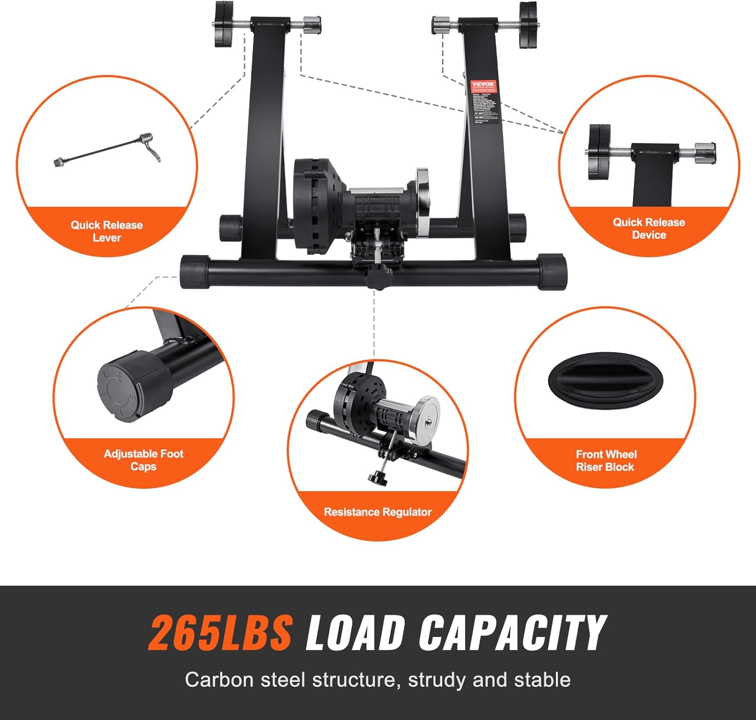 VEVOR Bike Trainer Stand, Magnetic Stationary Bike Stand for 26"-29" Wheels D19835