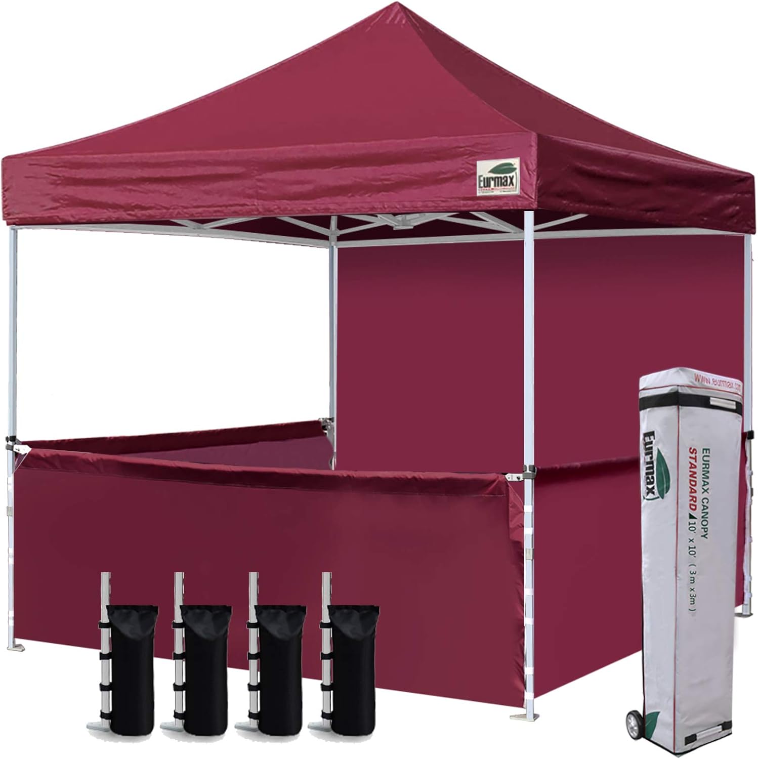 10x10 Pop-up Canopy Tent with Sidewalls and Roller Bag q7k