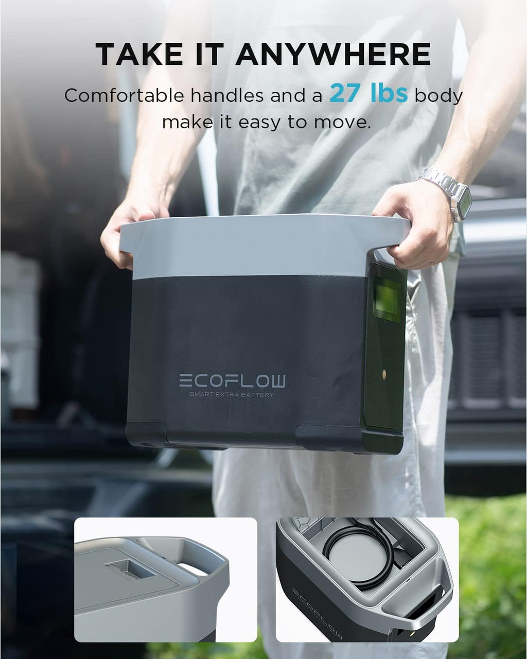 EF ECOFLOW Delta 2 Smart Extra Battery 1024Wh LiFePO4 Expansion Battery B5016