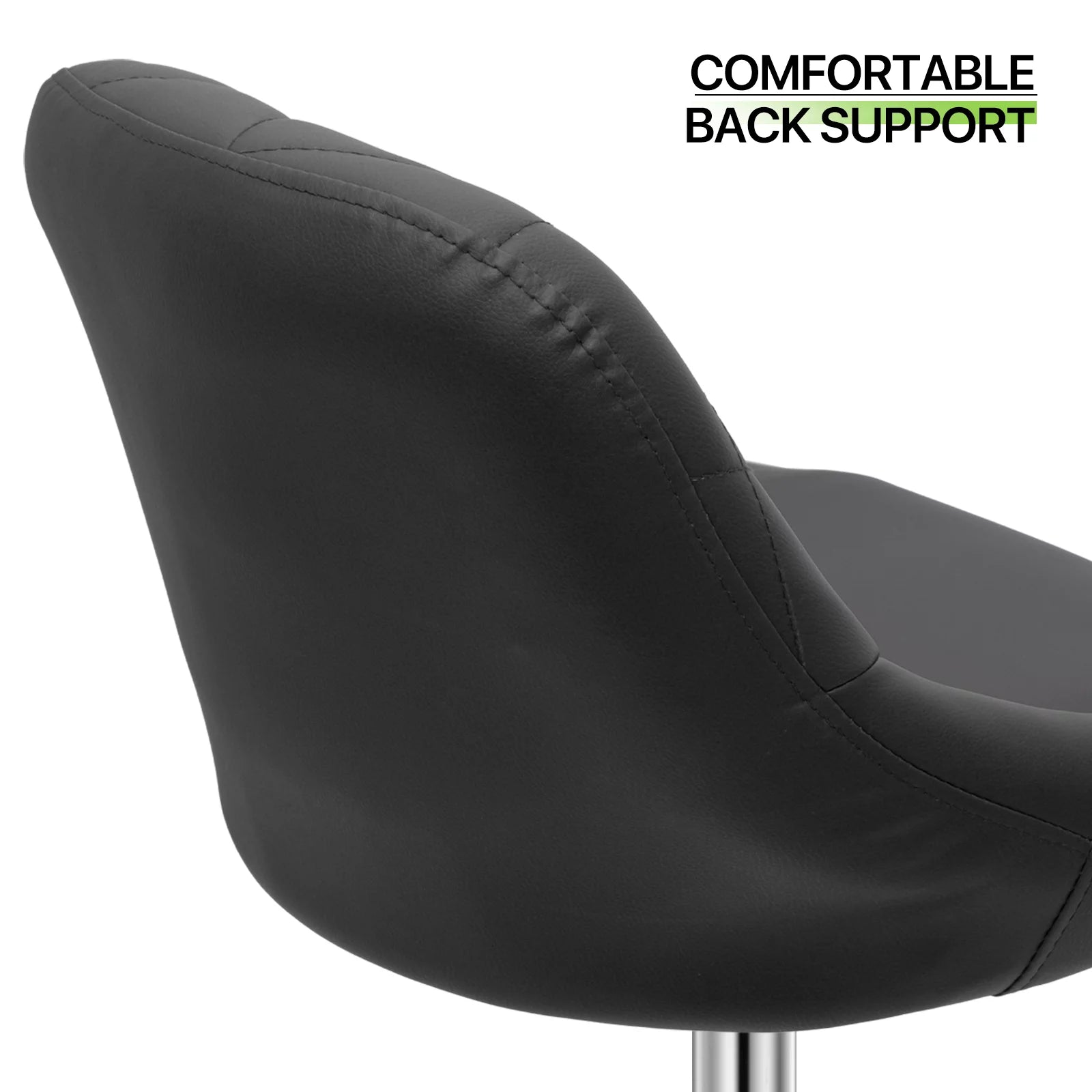 Magshion Set of 2 Faux Leather Adjustable Swivel Bar Stools with Backrest S983