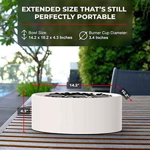 Tabletop Fire Pit for Patio 14.2 x 10.2 inch Indoor Outdoor Bowl White k7