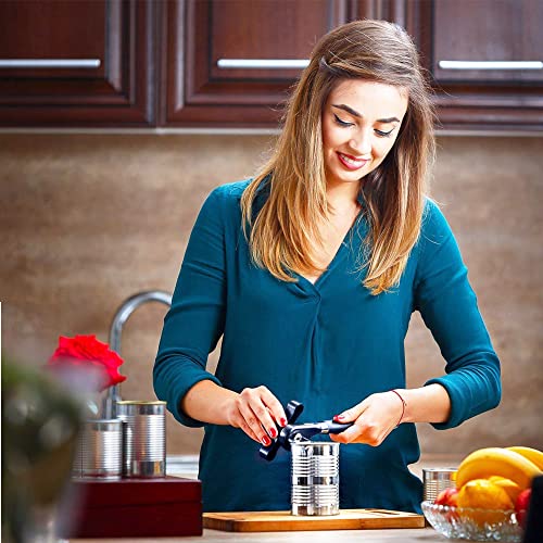 2 in 1 Manual Can Opener with Smooth Edge & Bottle Opener, Stainless Steel Blade W981