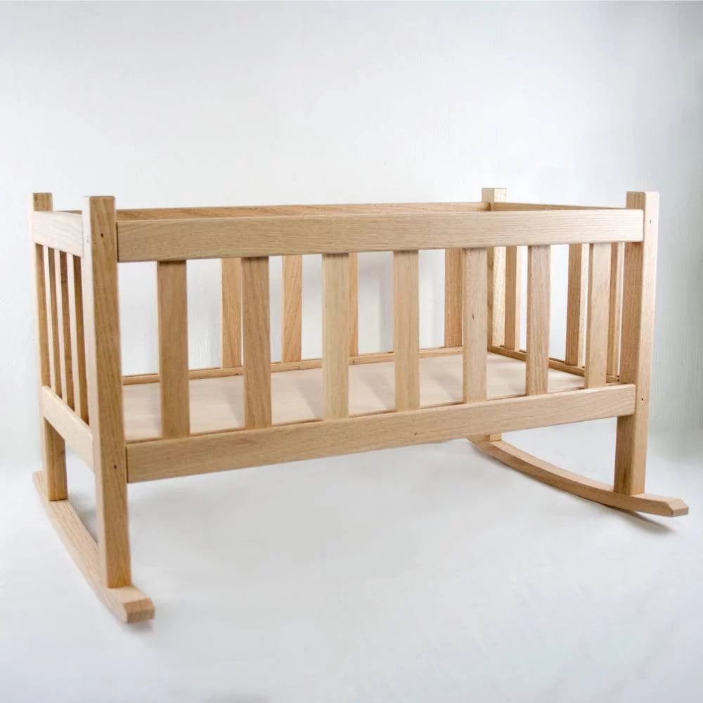 Eli & Mattie Amish Made Oak Doll Rocking Cradle Toy 22 inch T580232