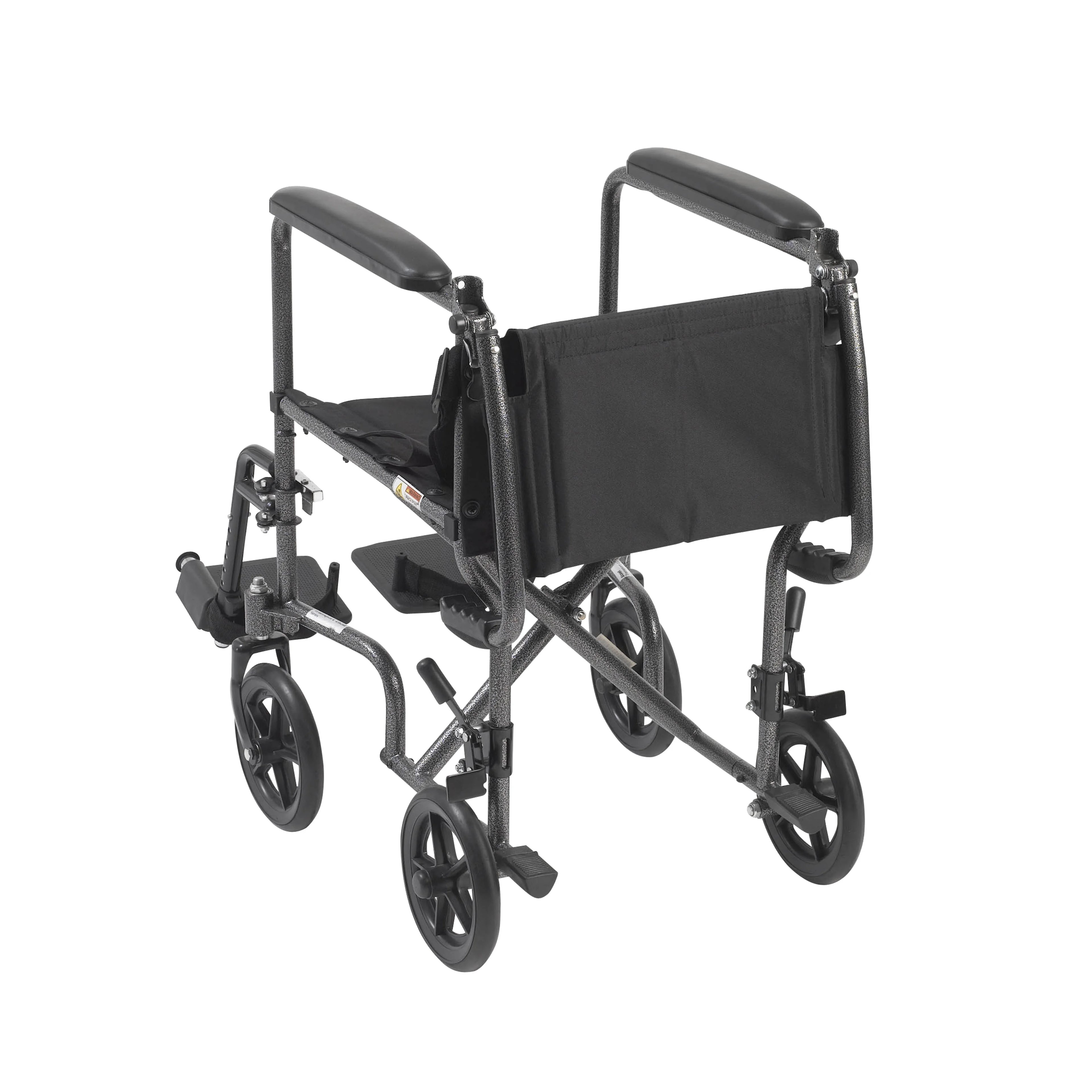 Drive Medical Lightweight Steel Transport Wheelchair, Fixed Full Arms, 19" Seat U357