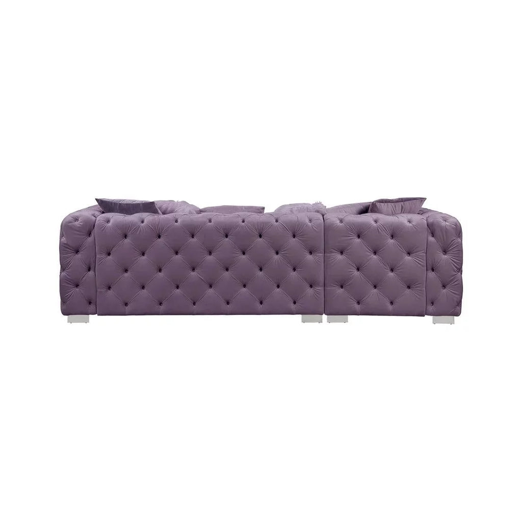 Acme Qokmis Purple Velvet Sectional Sofa O404363