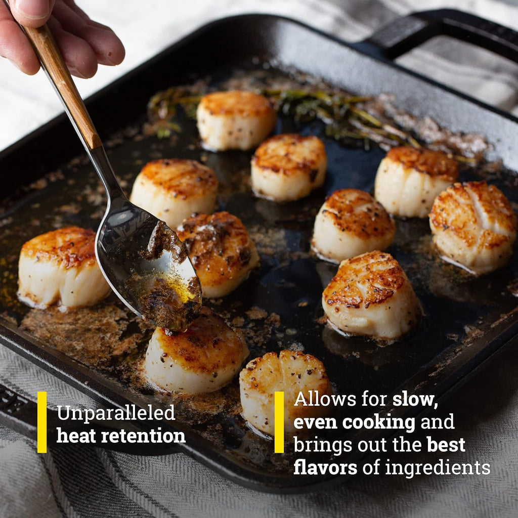 Lodge Cast Iron Square Grill Pan, Pre-Seasoned 11 in V7919