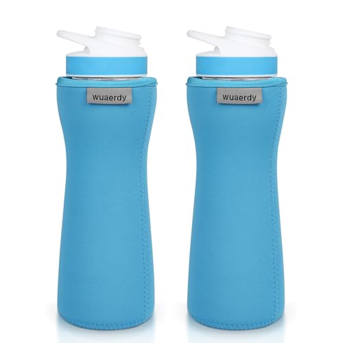 2 Pack Sleeve for Cirkul 22oz Water Bottle, Water Bottle Sleeve Fits Cirkul 22oz Plastic and Stainless Steel Bottles, Protective Sleeve Insulated Cover Retaining Temperature, Fitted Design (Black)