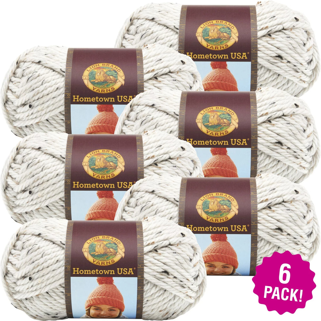 Lion Brand Hometown USA Yarn - Aspen Tweed, Multipack of 6