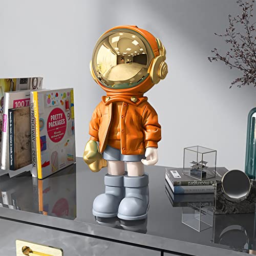 Dosker Small Astronaut Statue Blue Spaceman Sculpture Polyresin Figurine Desk Decor X149521