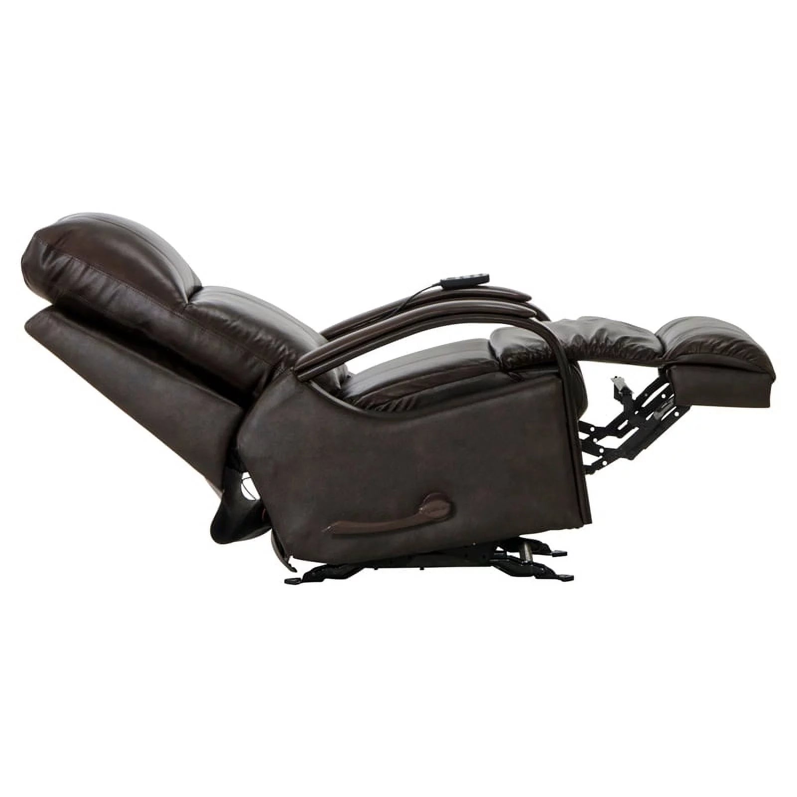 Conway Glider Recliner with Heat & Massage in Brown Italian Leather L4257