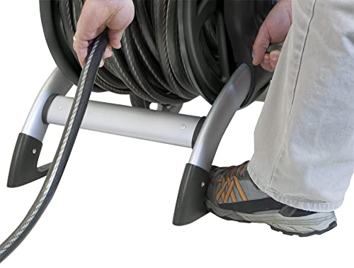 Garden Hose Reel Cart, 200 ft Capacity, Heavy Duty Aluminum 7k