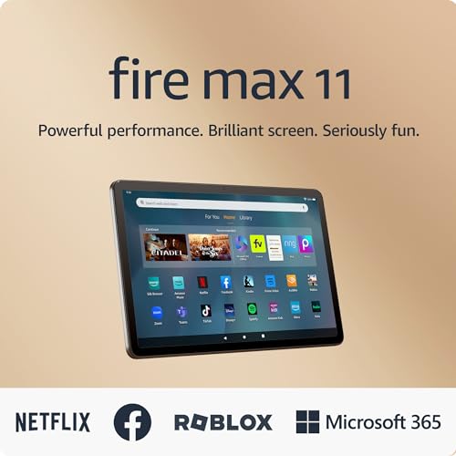 Like-New Amazon Fire Max 11 tablet (newest model) vivid 11&rdquo; display, all-in-one for streaming, reading, and gaming, 14-hour battery life, optional stylus and keyboard, 64 GB, Gray