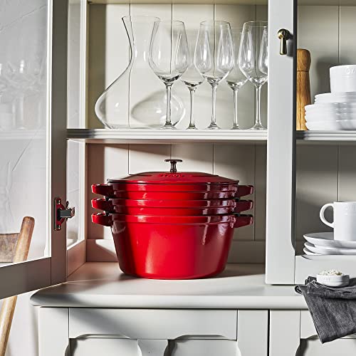 Staub Cast Iron 4-pc Stackable Set Grenadine O271733