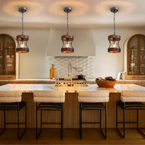 Rustic Wood Pendant Light for Dining Room and Kitchen Island a7