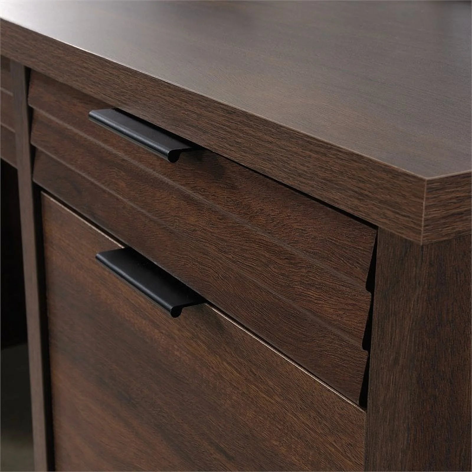 Pemberly Row 72" Wooden Computer Desk in Spiced Mahogany M418710
