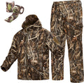YEVHEV Hunting Gear Suit for Men Camouflage Hunting Hoodie Jacket and Pants Windproof Coat Camo