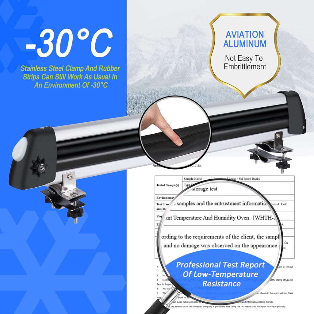 Aluminum Universal Car Roof Rack Ski Snowboard Carrier f8
