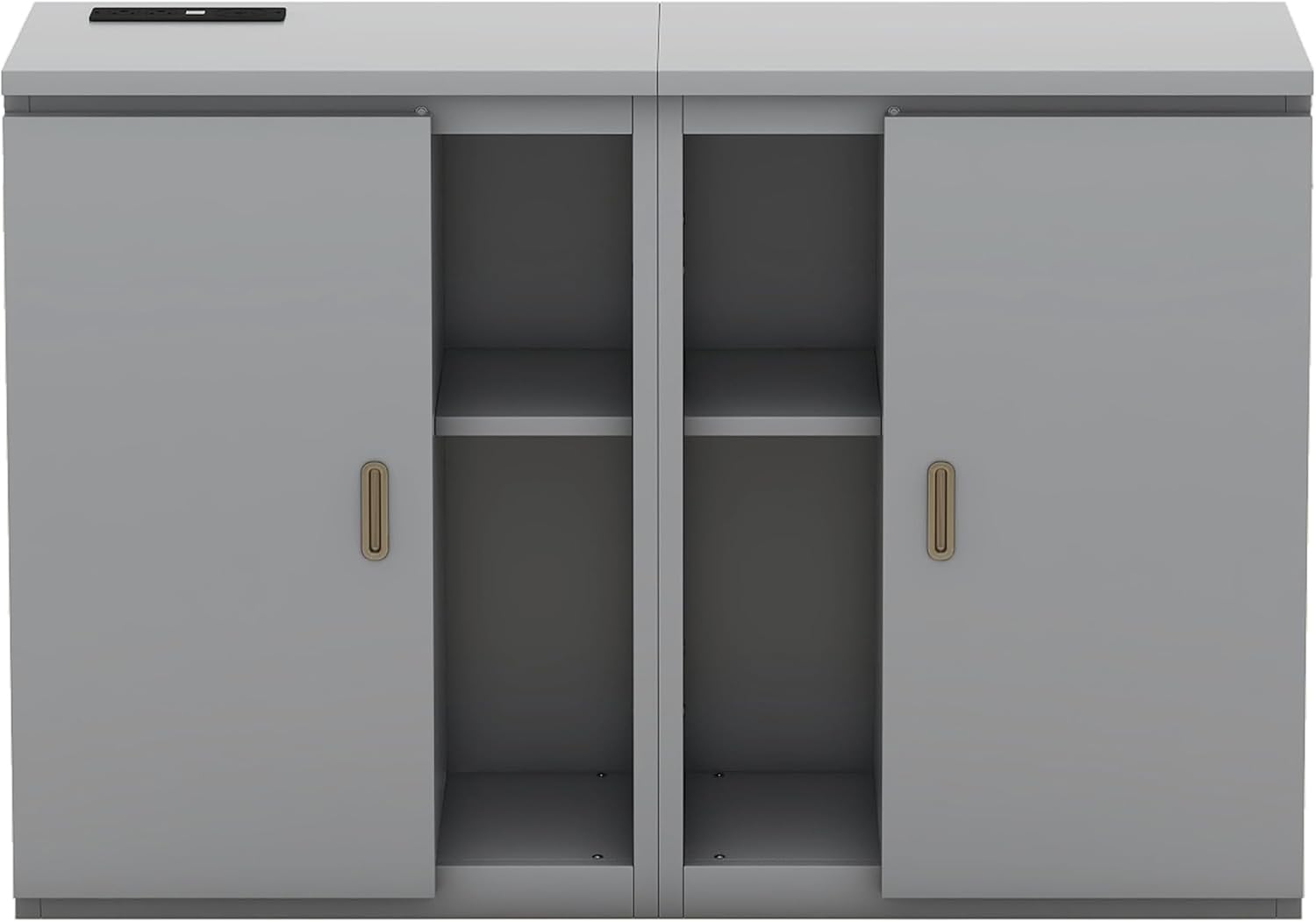 Queen Murphy Bed with Shelves, Cabinets and USB Ports B38632
