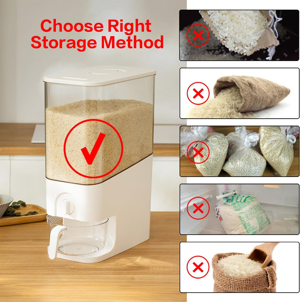 10L Rice Dispenser with Measuring Cup, Grain Storage Container H82067