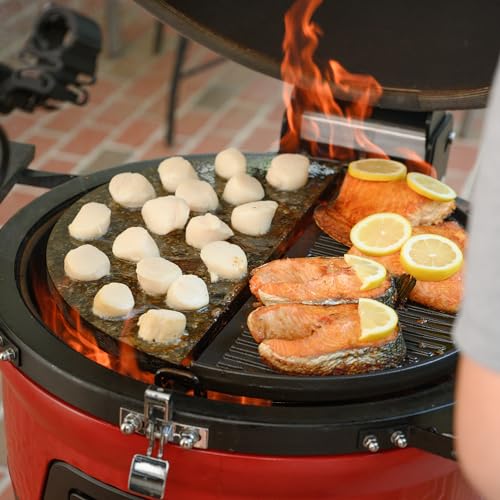 Kamado Joe Classic Pellet Joe 18" Ceramic Wood Pellet Grill and Smoker with Cart, Red C102863