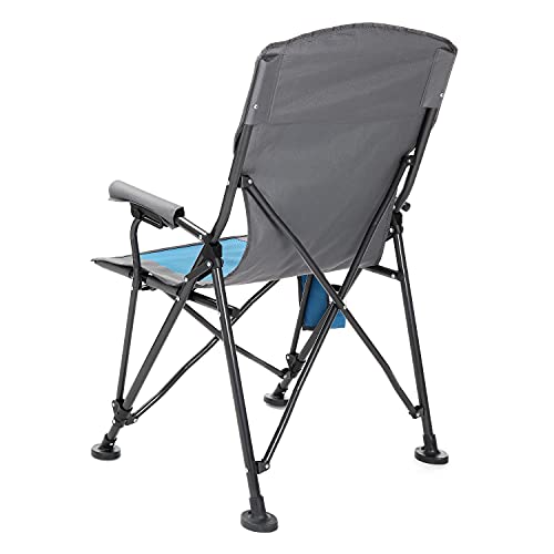 Heavy-Duty Folding Camping Quad Chair with Cup Holder and Carrying Bag Tan Gray k7p