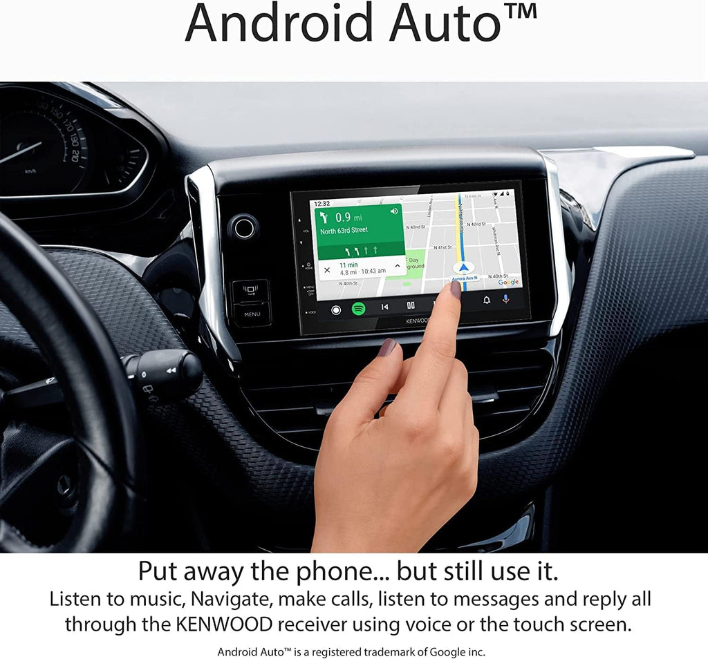 Kenwood DMX4707S 6.8" Capacitive Touchscreen Digital Multimedia Receiver with Apple CarPlay & Android Auto and CMOS-230 Rearview Camera G3508