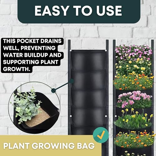 Vertical Wall Planter for Outdoor Plants 64 Pockets a7