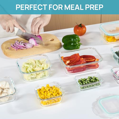 Vtopmart 15 Pack Glass Food Storage Containers with Airtight Lids O2608