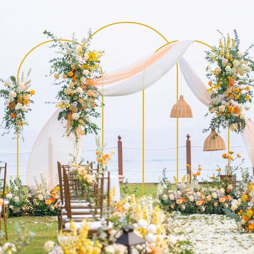Metal Arch Backdrop Stand Set of 3 Gold Wedding Frame 7.2FT 6.6FT 6FT a7