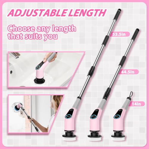 Electric Spin Scrubber Cordless Cleaning Brush with 8 Heads k7m