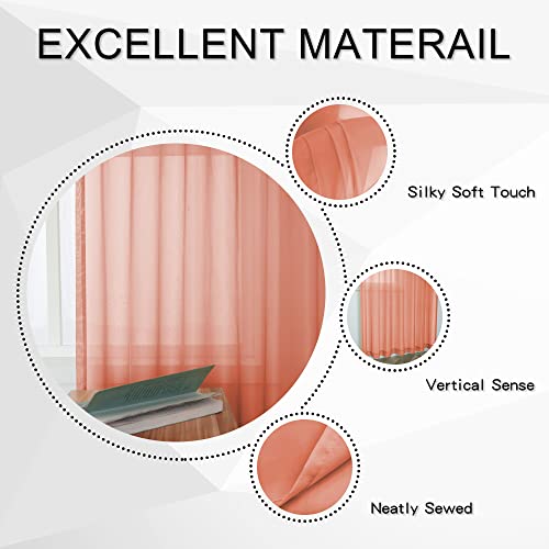 Dusty Blue Tab Top Sheer Curtains 52x72 Inches, 2 Panels B5020