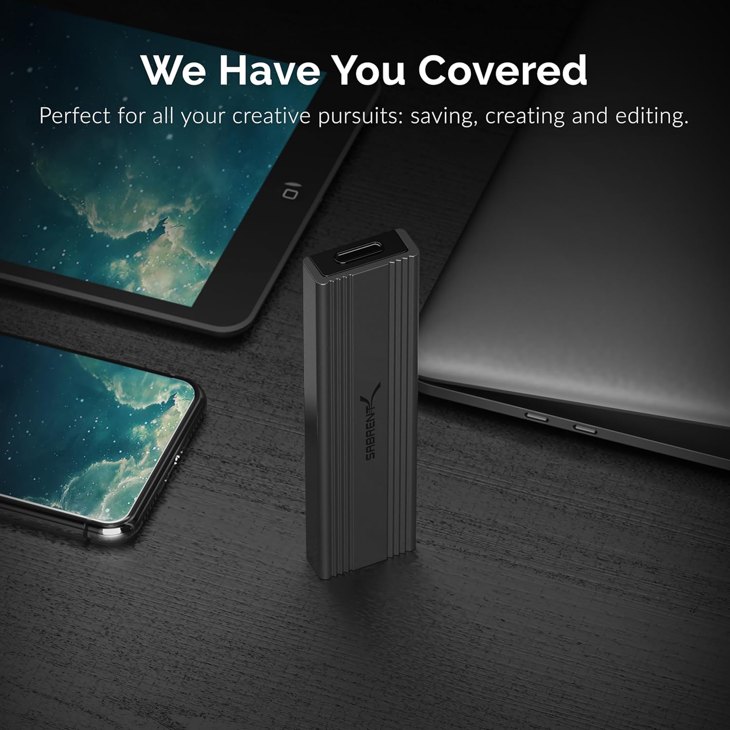 SABRENT USB 3.2 10Gbps Type C Tool Free Enclosure for M.2 PCIe NVMe and SATA SSDs B336