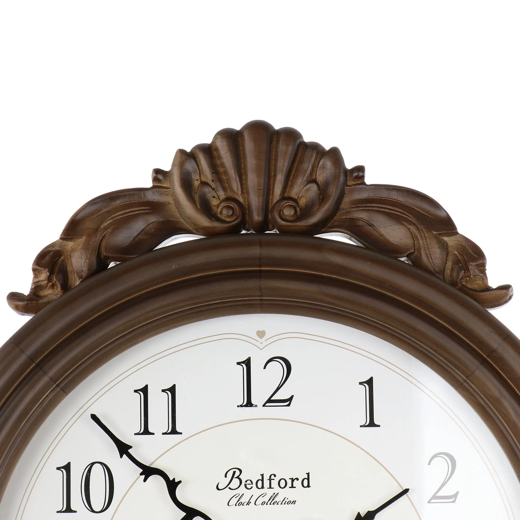 Bedford Clock Collection Chestnut Chiming Pendulum Wall Clock H38220