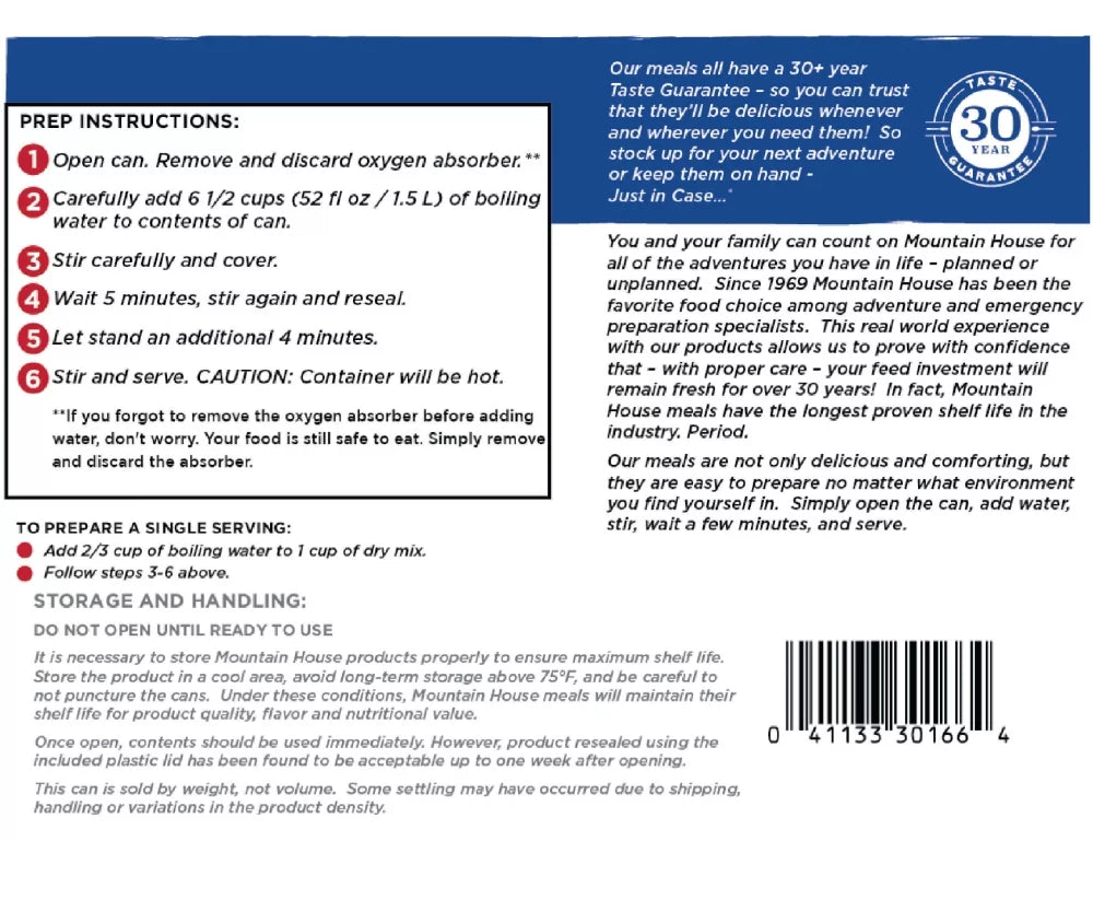 Mountain House Rice & Chicken #10 Can Emergency Survival Food O11531