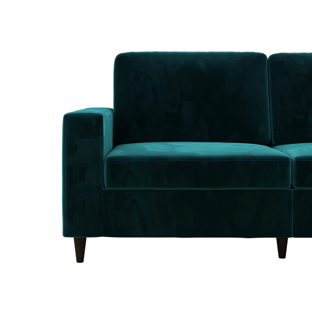 DHP Cooper 3 Seater Sofa, Green Velvet Y5477