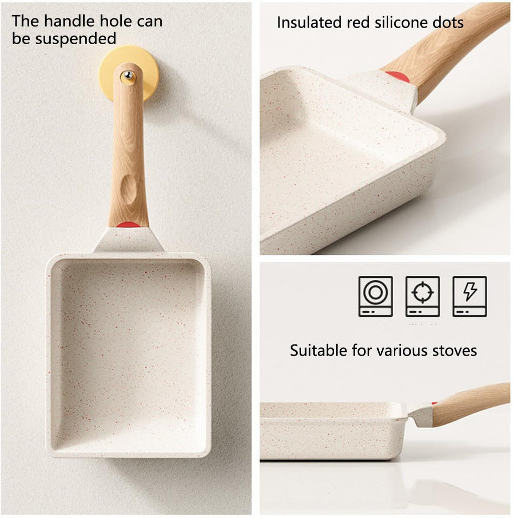 Tamagoyaki Pan, Japanese Omelette Pan, Non Stick Rectangle 6x7 Inch O436