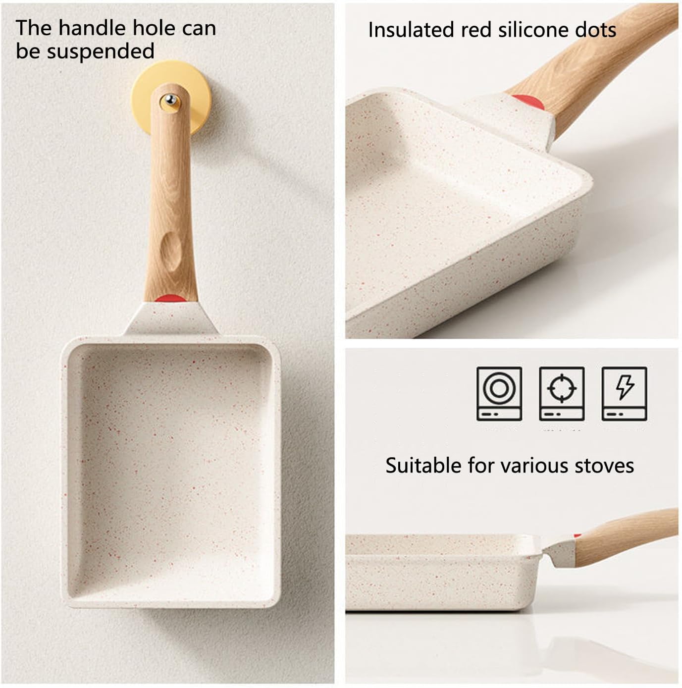 Tamagoyaki Pan, Japanese Omelette Pan, Non Stick Rectangle 6x7 Inch O436