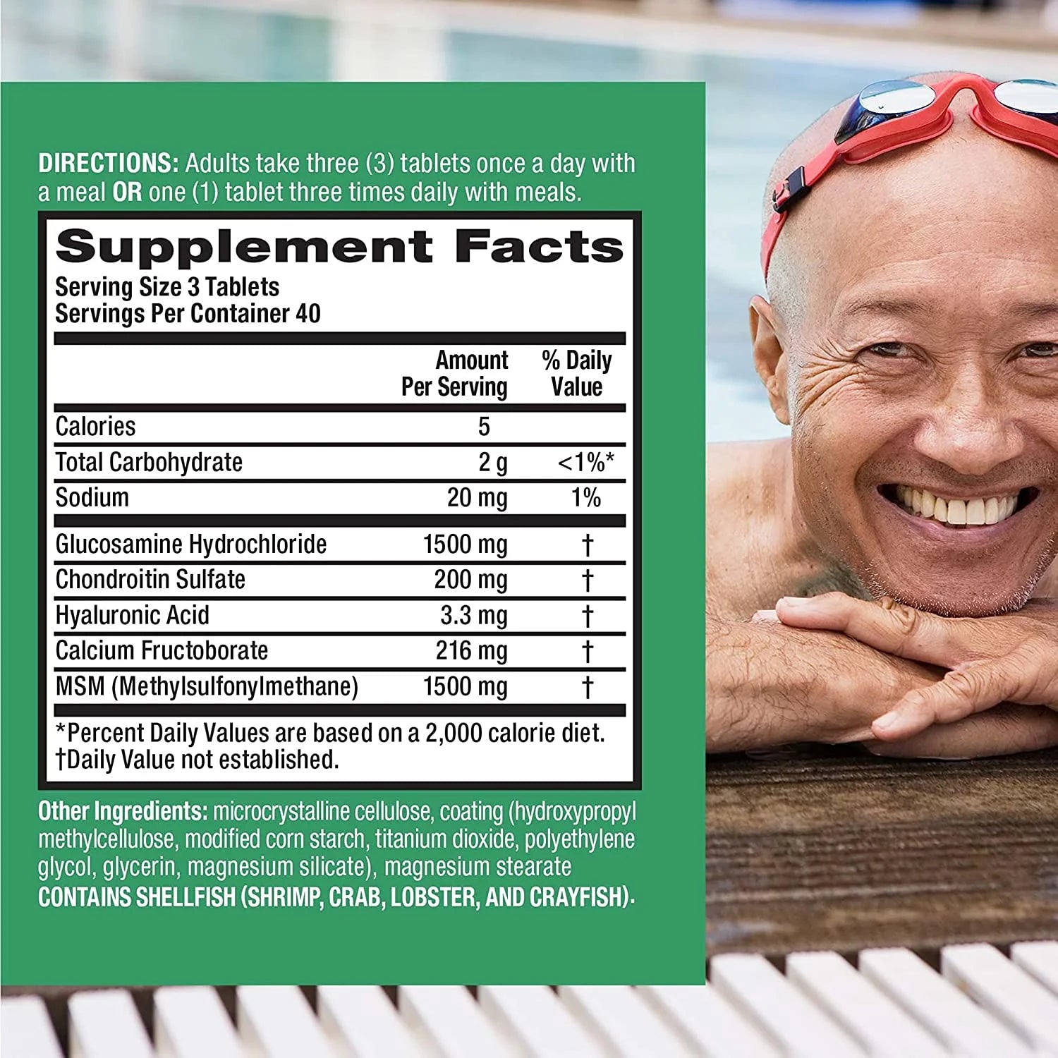 Advanced Glucosamine Chondroitin MSM Joint Support Supplement, Coated Tablets, 120ct E21972