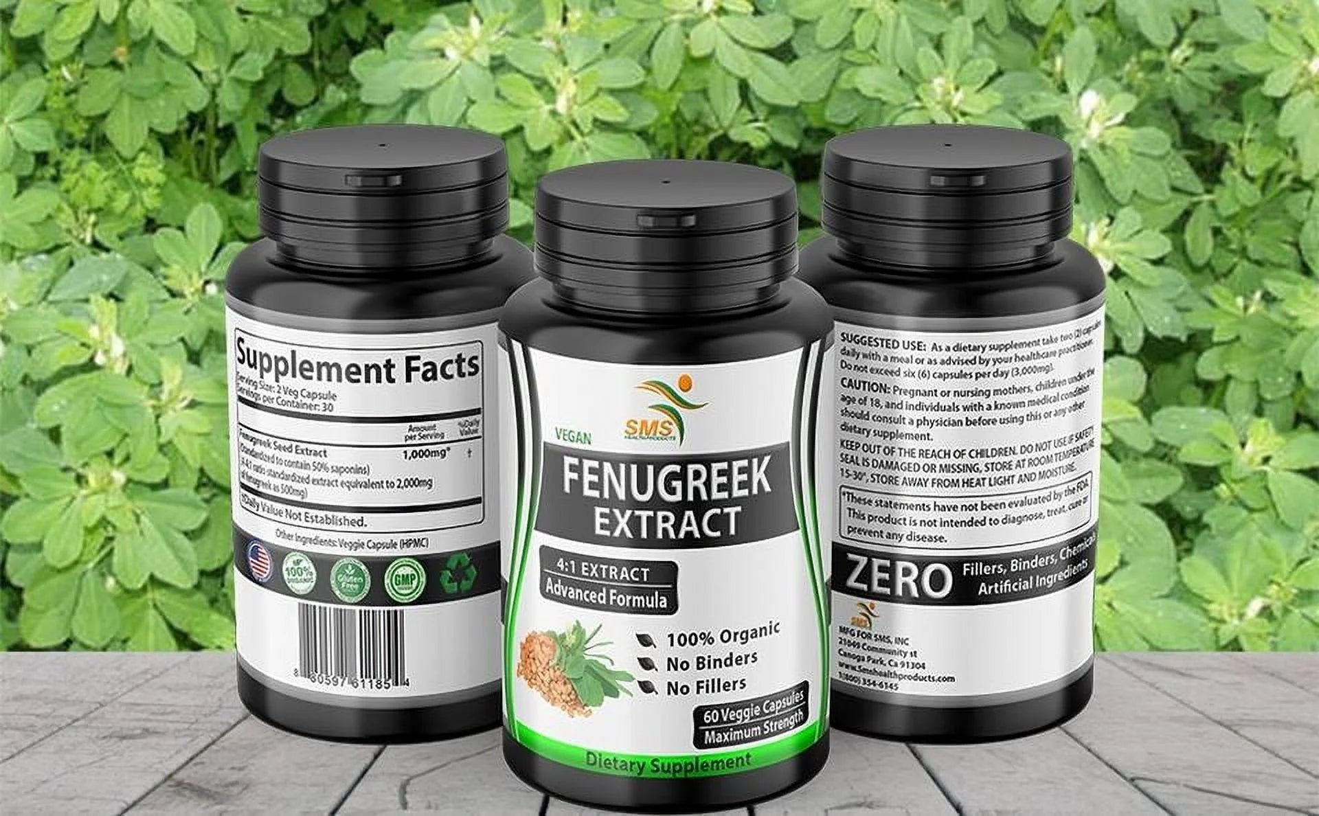 Fenugreek Seed Pills 2000mg Organic, 60 Veggie Capsules S2481