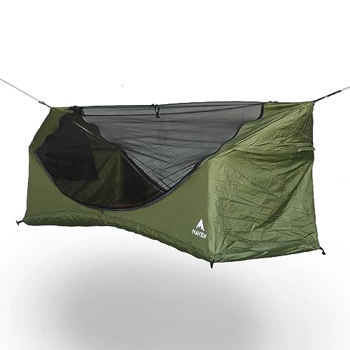 Haven Tents Lay Flat Hammock Tent with Mosquito Net, Insulated Pad and Rainfly M380