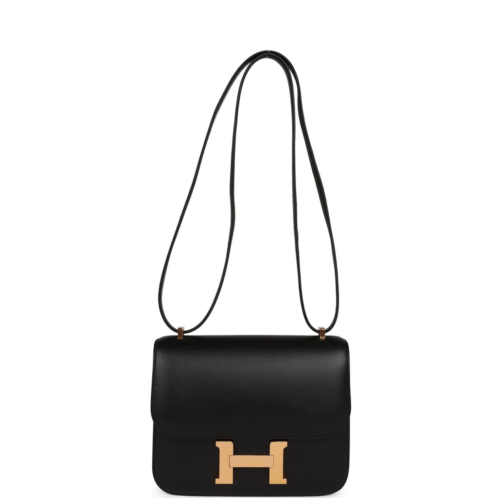 Black Leather Crossbody Bag Gold Hardware k7